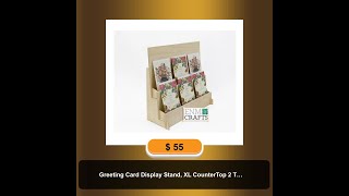 Greeting Card Display Stand, XL CounterTop 2 Tier Rack for Craft Trade Shows