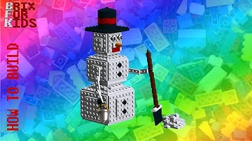 Detailed instructions how to build a LEGO Snowman with a parts list. 3D , Christmas, Winter.