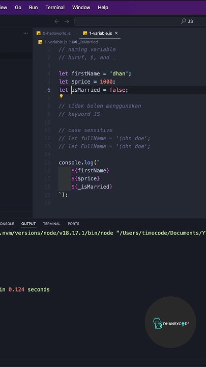 Belajar JavaScript - naming variable #javascript #programming - YouTube
