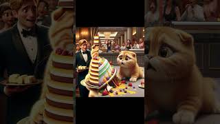 Kitten's epic mistake at buffet: being too greedy #catcute #cutecat #kittycat #kittens