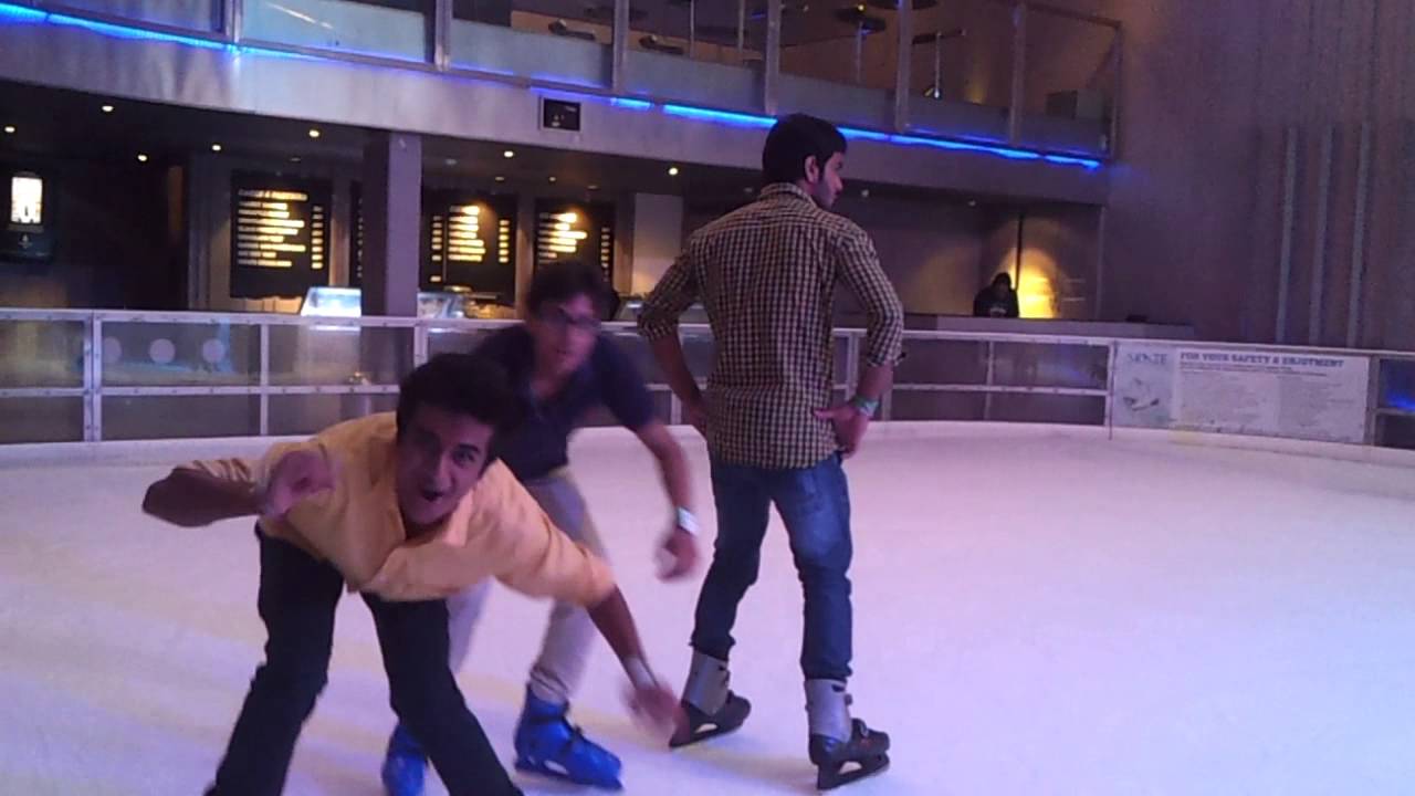 Ice Skating at Ambience Mall - YouTube