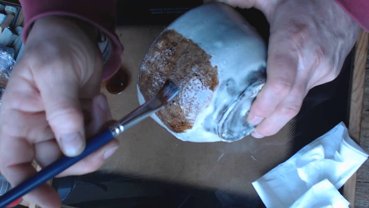 Step 1, repairing blistering in glaze, kintsugi YouTube