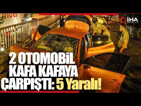 İki Otomobil Kafa Kafaya Çarpıştı, Parçaları Birbirine Karıştı: 1'i Ağır 5 Yaralı