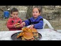 Homemade Chicken Burger And French Fries In The Mountains of Pakistan