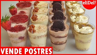 SIN HORNO, SIN GELATINA 4 postres con 1 sola Receta, Dulce de Leche, Milo, Maracuyá y Fresa🍓