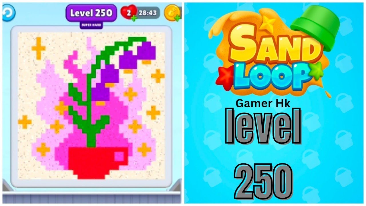 Sand loop level 250 super hard level Walkthrough Solution 