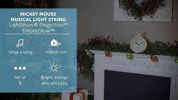 MICKEY MOUSE MUSICAL LIGHT STRING LightShow® Projection™ EmoteGlow™