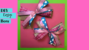 How to Make a Bow Using Left Over Ribbon Scraps - Super Easy Gift Bow
