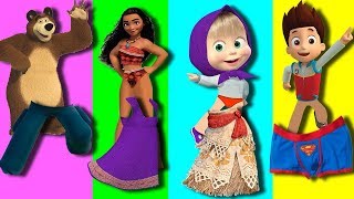 Wrong Dress Masha Bears Ryder Paw Patrol Moana Finger Family Song Kids Colours Nursery Rhyme