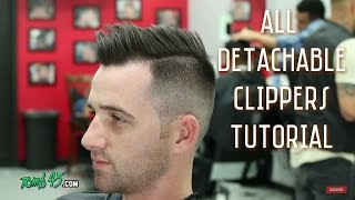 All Detachable Clipper | Shadow Fade Side Part Haircut! Barber Tutorial