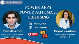 Power Apps & Power Automate Licensing Overview 🔴 LIVE (July 31, 2021)