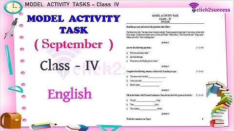 Class-4 English Model Activity Task Part 6 || Model Activity Task Class-4 English September 2021
