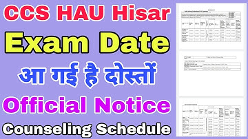 CCS HAU exam date 2021 | Hau Bsc agriculture entrance exam date 2021 |Hau Hisar exam date 2021-22