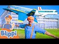 Blippi explores planes for kids  vehicles for children  educationals for kids