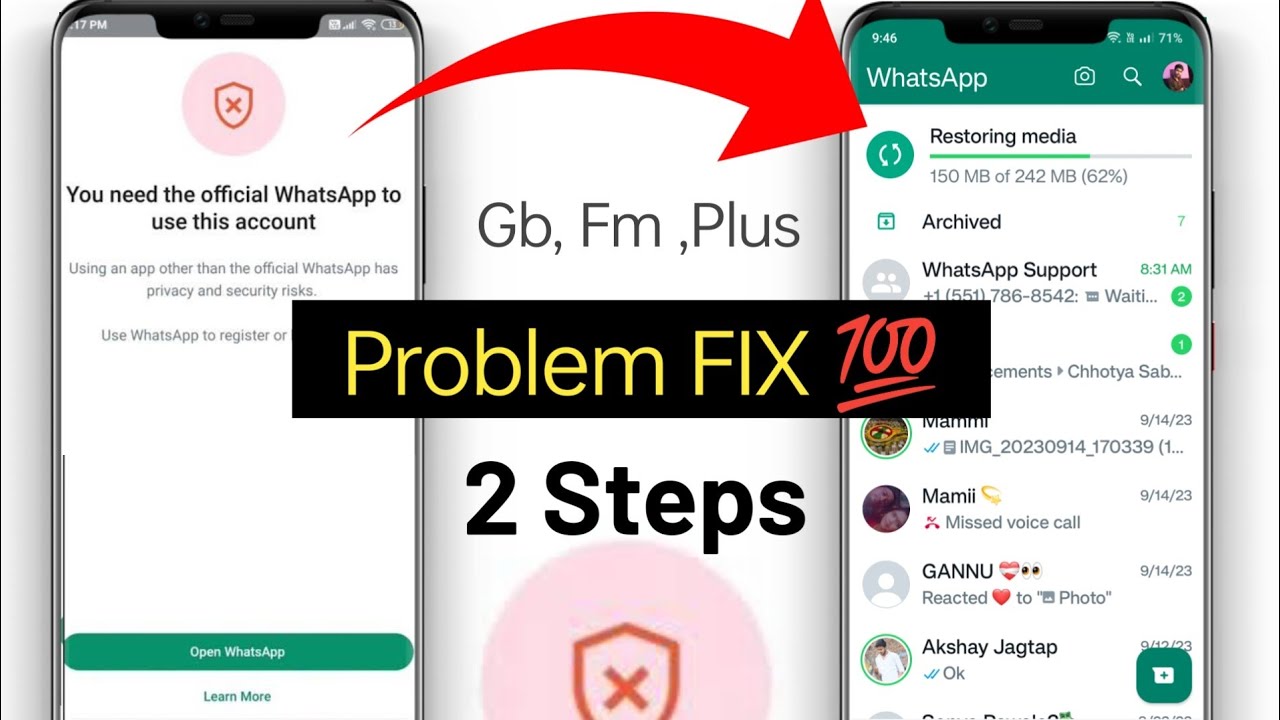 How to Fix You Need Official WhatsApp to Use this Account Problem 2023 | official WhatsApp problem