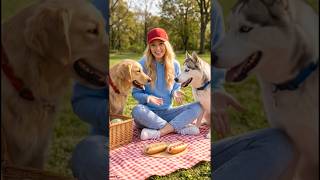 Funny Dogs vs Cute Girl 😂 | Cute Girl &amp; Two Naughty Dogs #dogs #viral #funny #cutedog #girl #short