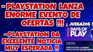 PLAYSTATION DA EXCELENTE NOTICIA PARA TODOS !! Y LANZAN ENORME EVENTO DE OFERTAS ps4 ps5 !!