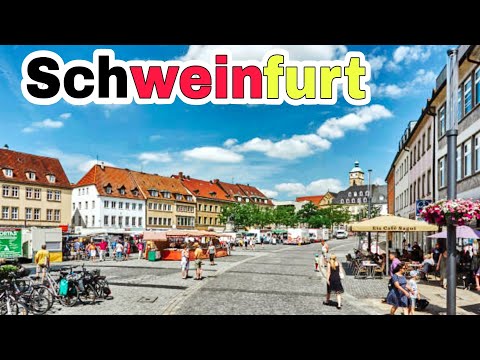 Schweinfurt, City, Germany 🇩🇪 4k video, walking tour 2023