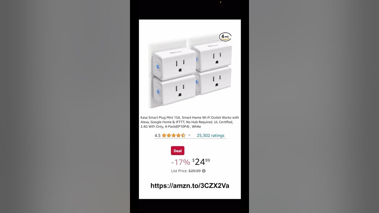 TP-Link Kasa Smart EP10P4, Kasa Smart Plug Mini 15A, 4-Pack