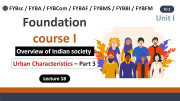 Urban characteristics | Fybcom fc overview of indian society | Overview of indian society fc fybcom