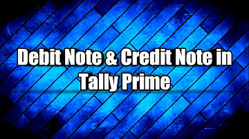 How To Use Debit Note And Credit Note Voucher In Tally Prime.(Bengali)