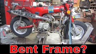 Worn out Honda Trail 70, wheels and frame repair, pt5