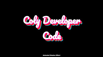 Animated Text Shadow Effect | Using HTML & CSS | [Coly💜 Developer Code]