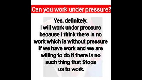Can you work under pressure ? |  #interviewquestions #shorts #sorts #youtubeshorts #youtube