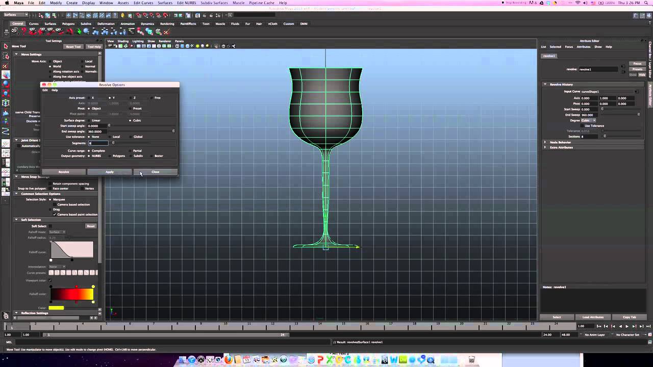 NURBS wine glass - Revolve Surface - YouTube
