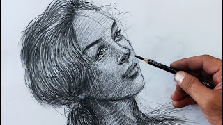 Beautiful female face design☘️Draw a face with this quick method😊#drawing #portrait