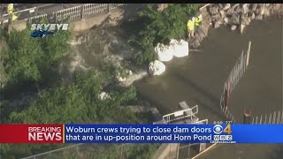 Woburn Crews Work To Repair Dam