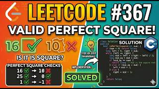 LeetCode 367 Step-by-Step Explanation | Valid Perfect Square