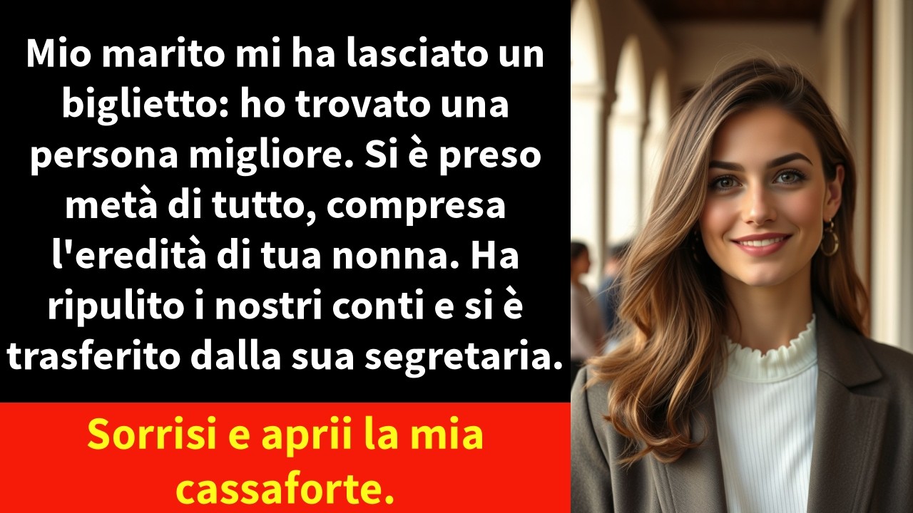 Mi è bastato leggere quel biglietto una volta per sentire il mondo crollarmi addosso: "Ho trovato qualcuno di meglio. Mi prendo metà di tutto, compresa l'eredità di tua nonna. Non disturbarti a...