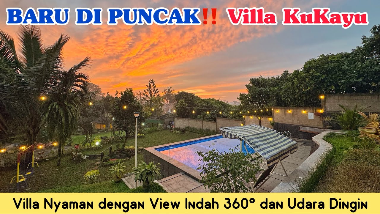 BARU DI PUNCAK‼️Muat 20 Orang, View Bukit & Gunung, Udara Dingin, Fasilitas Lengkap || VILLA KUKAYU