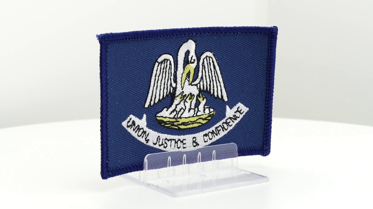Écusson Brodé Drapeau Louisiane - Patch à Coudre 8,9 X 5,7 Cm, Motif Pélican, Fierté De L'État !