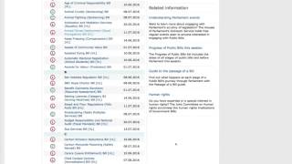 How can I find out about Bills going through Parliament?