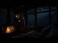 Cozy Rain And Fireplace Ambience In A Wooden Cabin To Improve Sleep And Reduce Stress 
