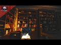 The Witcher 3 - 🎵 Music & Ambience - Study with a Witcher in Cozy Library ( Rainstorm Outside )