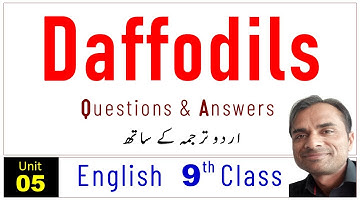 9th Class English | Unit No. 05 | Questions & Answers | Daffodils |  #english9thclass