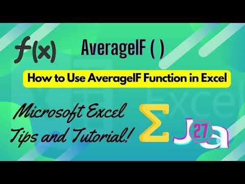 How to Use AverageIF Function in Excel | Excel Formula for Conditional Averages | #Ja27 | #excel
