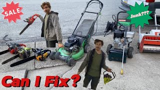 Will all this Junk Lawn Equipment Run? | $50 FB Marketplace Buy | Chainsaws | Pressure Washers|