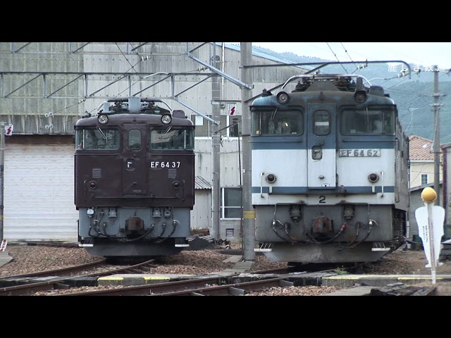 EF64形電気機関車 茶釜&更新機&国鉄色の並びが実現 JR貨物塩尻