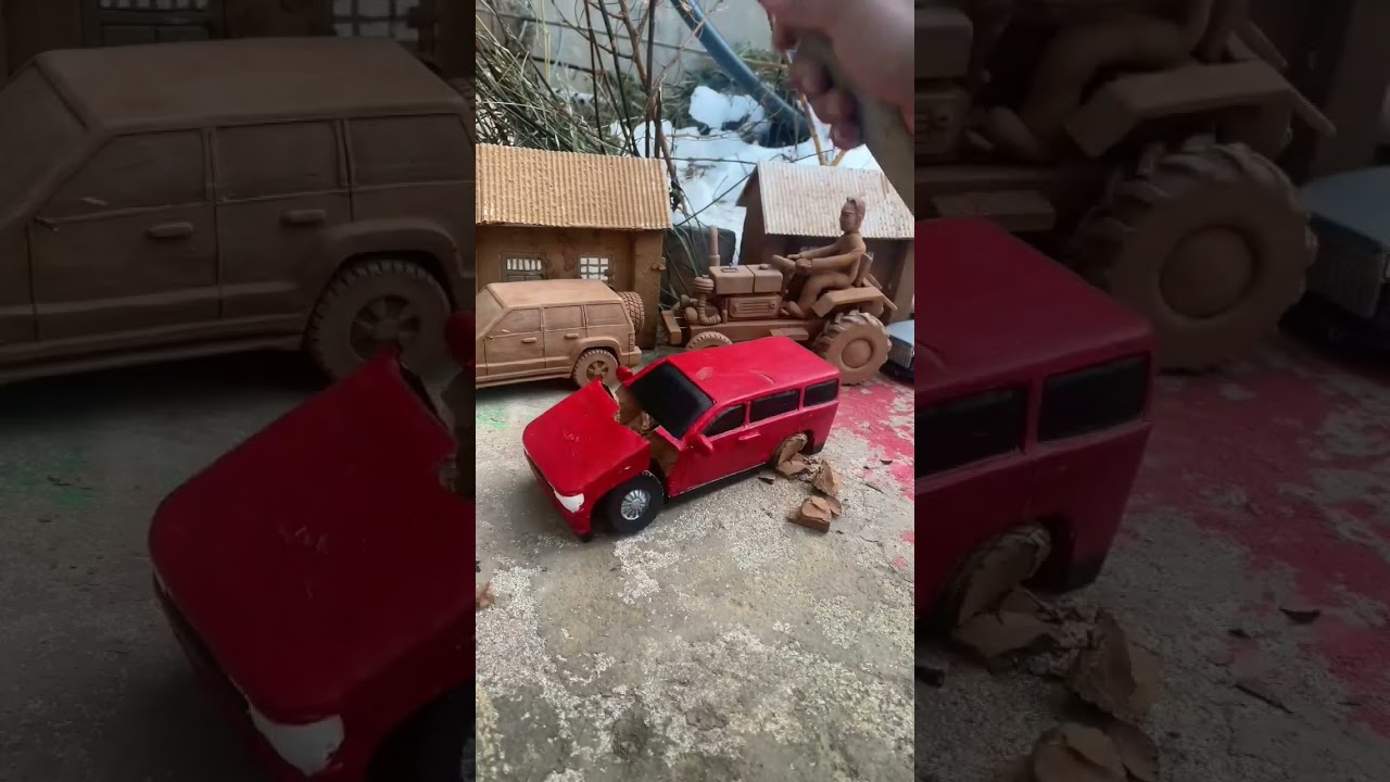 diy mini city mini jeep in chaff cuttermachine mini tractor # minicreative # 