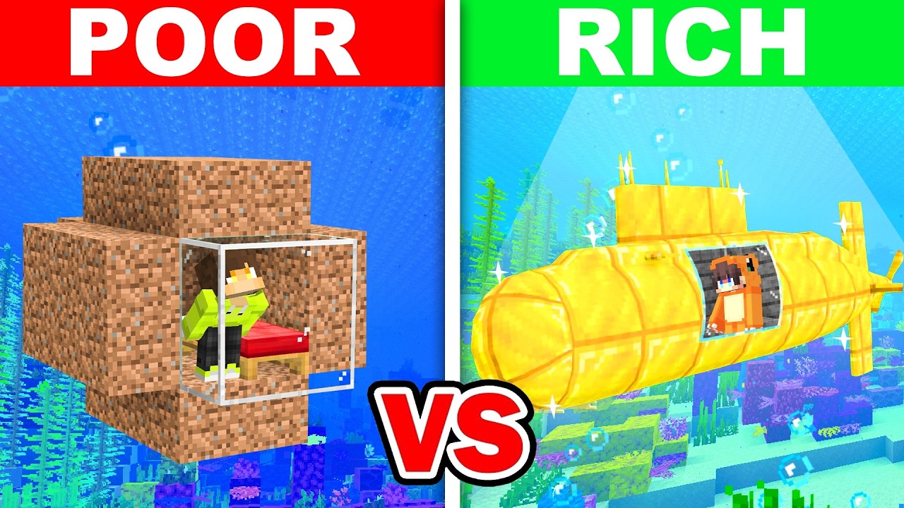 POOR vs RICH: SUBMARINE Survival Battle in Minecraft - YouTube