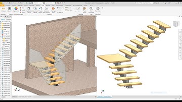 90 Degree Turn Staircase With Single Spine Autodesk Inventor Exercise 66