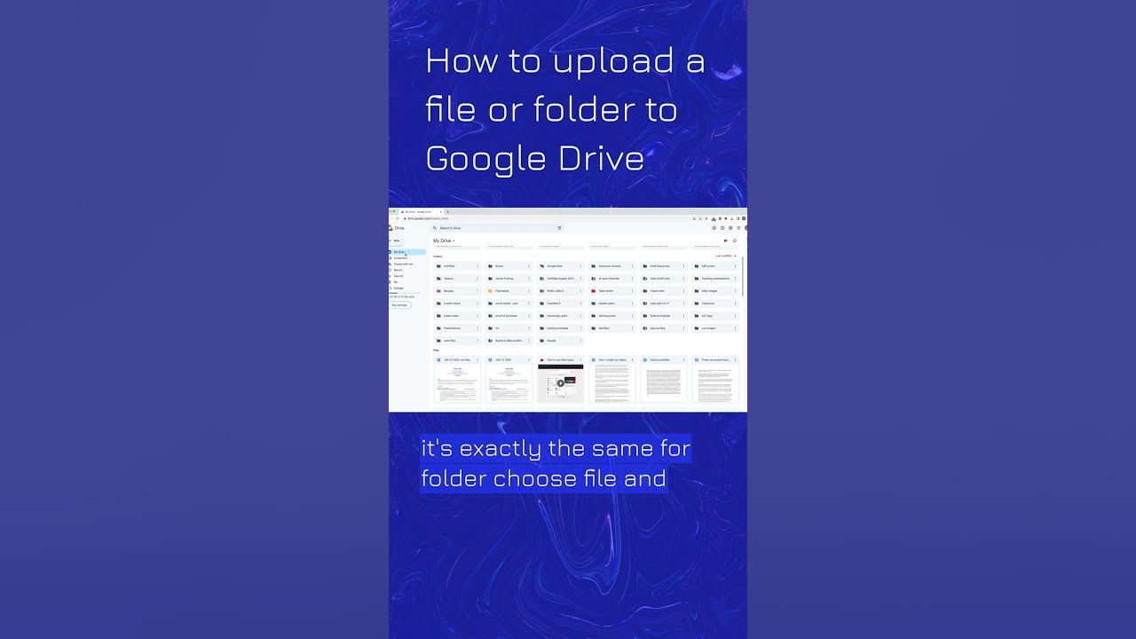How to upload a file or folder to google drive youtube