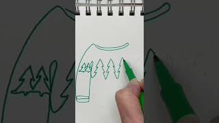Christmas Sweater Continuous Line Drawing Doodle #shorts #uglysweater