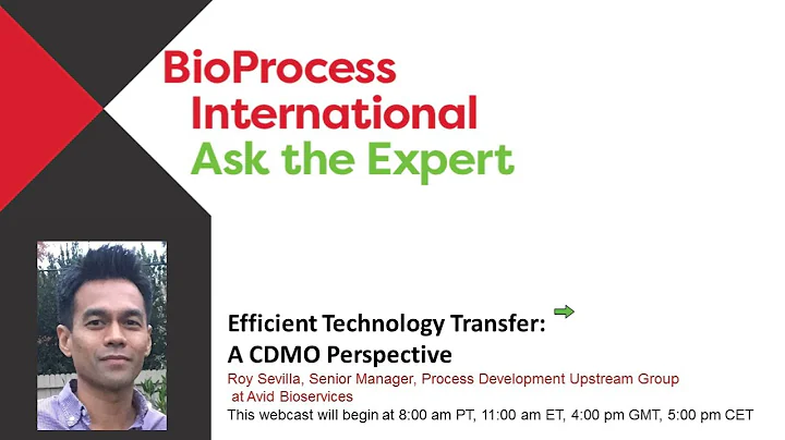 Efficient Technology Transfer: A CDMO Perspective