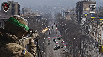 Ukrainian Azov Snipers Wiped Out enemy motorcycle convoy one by one in Pokrovsk City