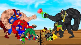 POOR(Team Hulk, SpiderMan, SuperMan) vs RICH(Team Venom, Batman, Black Panther) - SUPER HEROES MOVIE